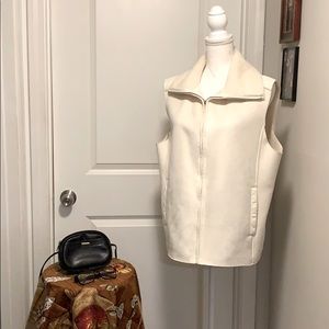 Ralph Lauren Ivory Faux Suede Shearling Vest